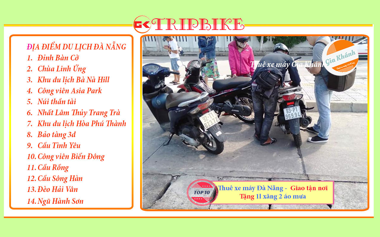 16 địa điểm thuê xe máy Đà Nẵng uy tín giá rẻ giao tận nơi